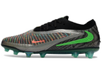 Phantom GX III Elite Low-Top with Double-Layer Waterproof Fishnet Full Knit AG Soccer Shoes - Black/Grey/Silver/Green