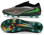 Phantom GX III Elite Low-Top with Double-Layer Waterproof Fishnet Full Knit AG Soccer Shoes - Black/Grey/Silver/Green