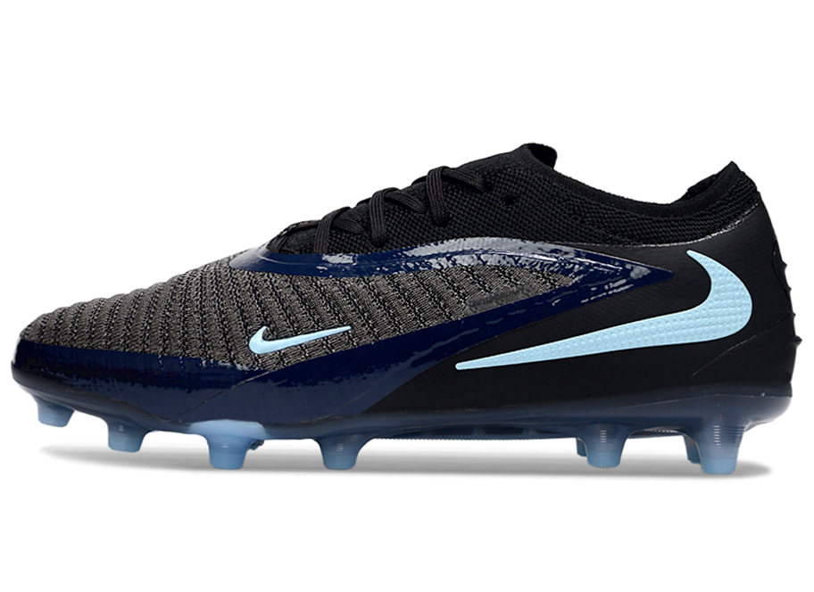 Phantom GX III Elite Low-Top with Double-Layer Waterproof Fishnet Full Knit AG Soccer Shoes - Black/Light Blue