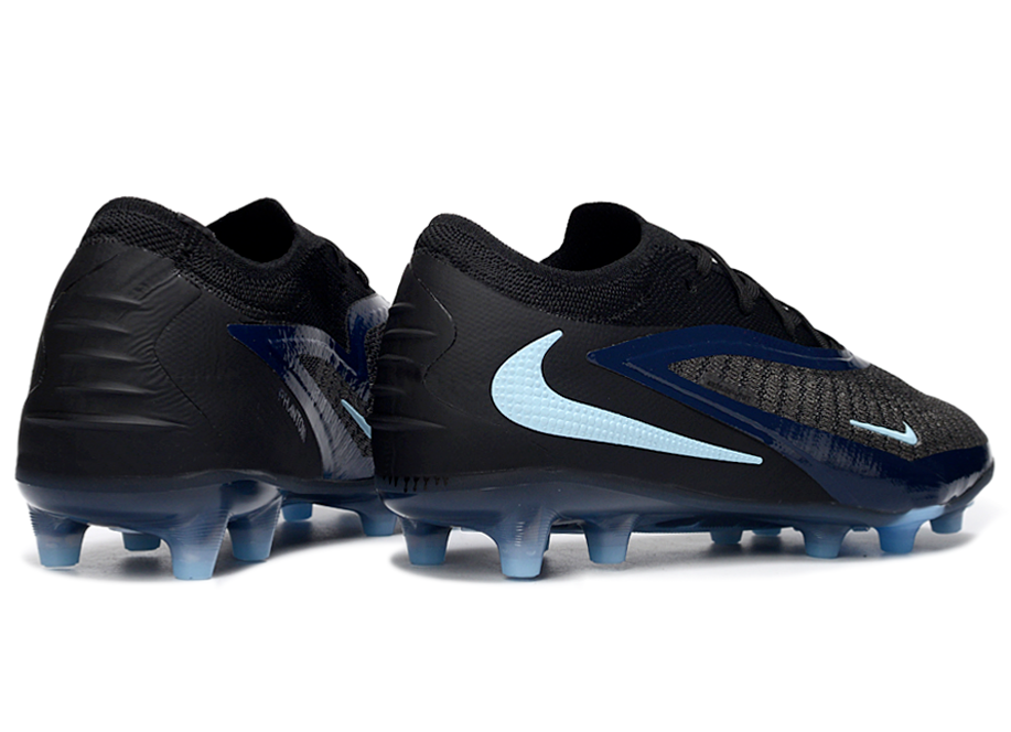 Phantom GX III Elite Low-Top with Double-Layer Waterproof Fishnet Full Knit AG Soccer Shoes - Black/Light Blue
