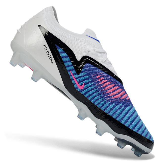 Phantom GX III Elite Low-Top with Double-Layer Waterproof Fishnet Full Knit AG Soccer Shoes - Blue/White/Black/Pink