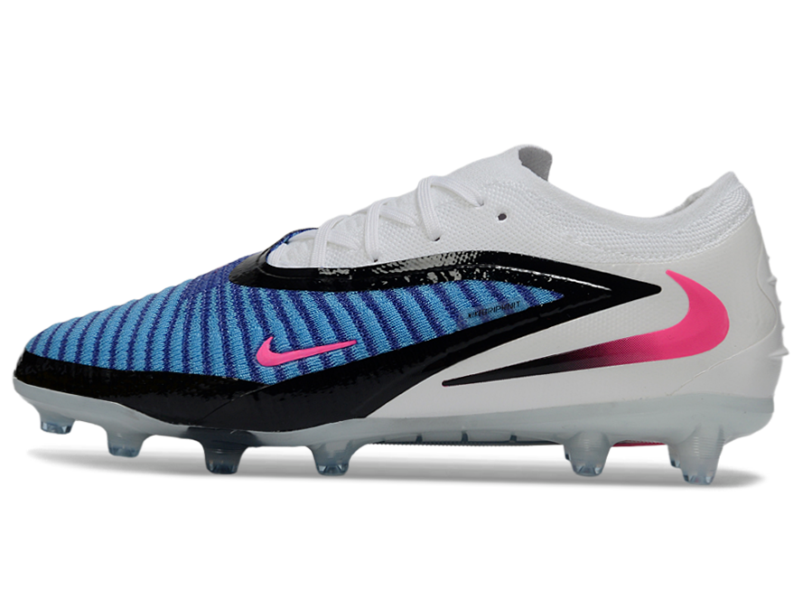 Phantom GX III Elite Low-Top with Double-Layer Waterproof Fishnet Full Knit AG Soccer Shoes - Blue/White/Black/Pink
