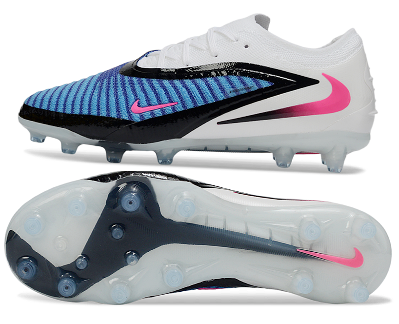 Phantom GX III Elite Low-Top with Double-Layer Waterproof Fishnet Full Knit AG Soccer Shoes - Blue/White/Black/Pink