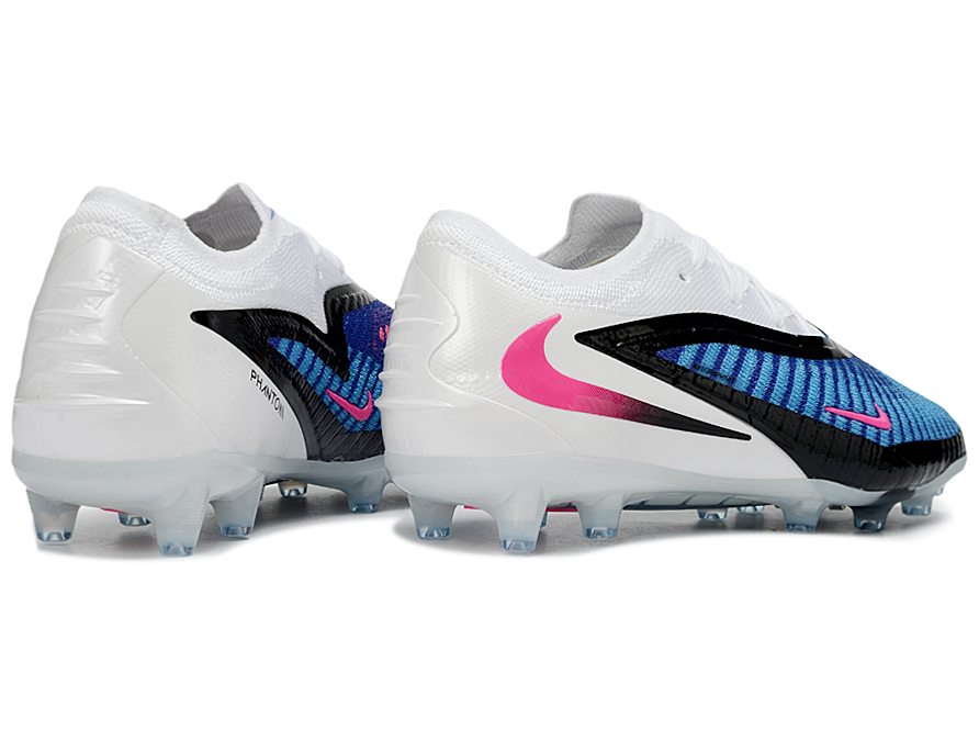 Phantom GX III Elite Low-Top with Double-Layer Waterproof Fishnet Full Knit AG Soccer Shoes - Blue/White/Black/Pink