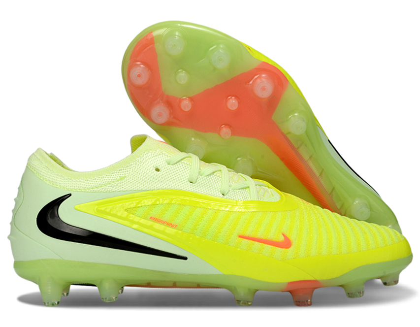 Phantom GX III Elite Low-Top with Double-Layer Waterproof Fishnet Full Knit AG Soccer Shoes - Lime Green/Hyper Crimson/Black