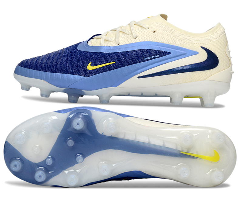 Phantom GX III Elite Low-Top with Double-Layer Waterproof Fishnet Full Knit AG Soccer Shoes - Royal Blue/Light Blue/White/Black