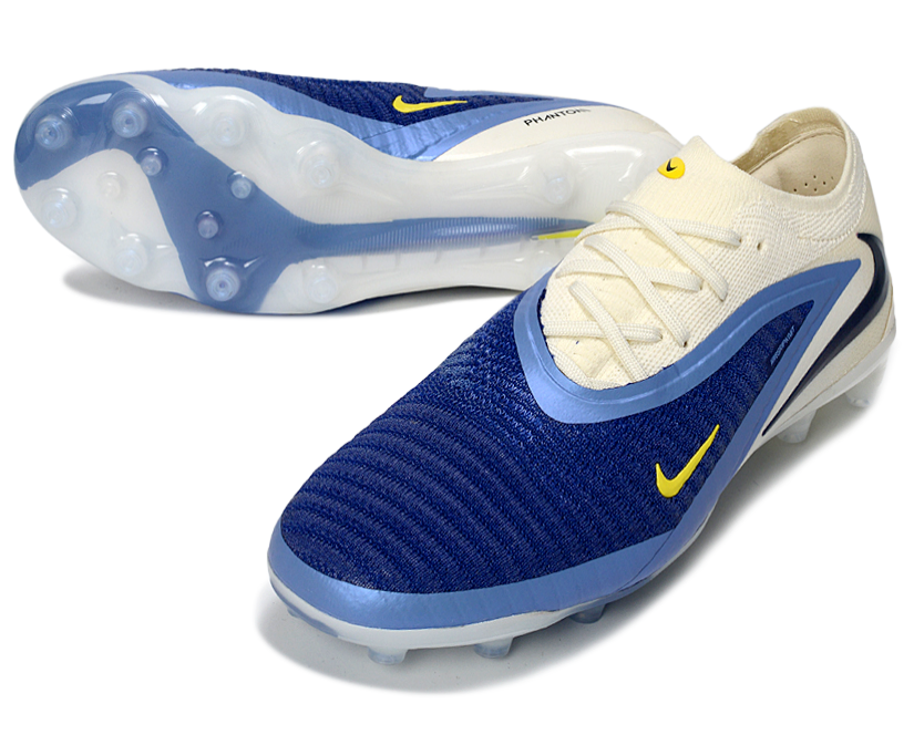 Phantom GX III Elite Low-Top with Double-Layer Waterproof Fishnet Full Knit AG Soccer Shoes - Royal Blue/Light Blue/White/Black
