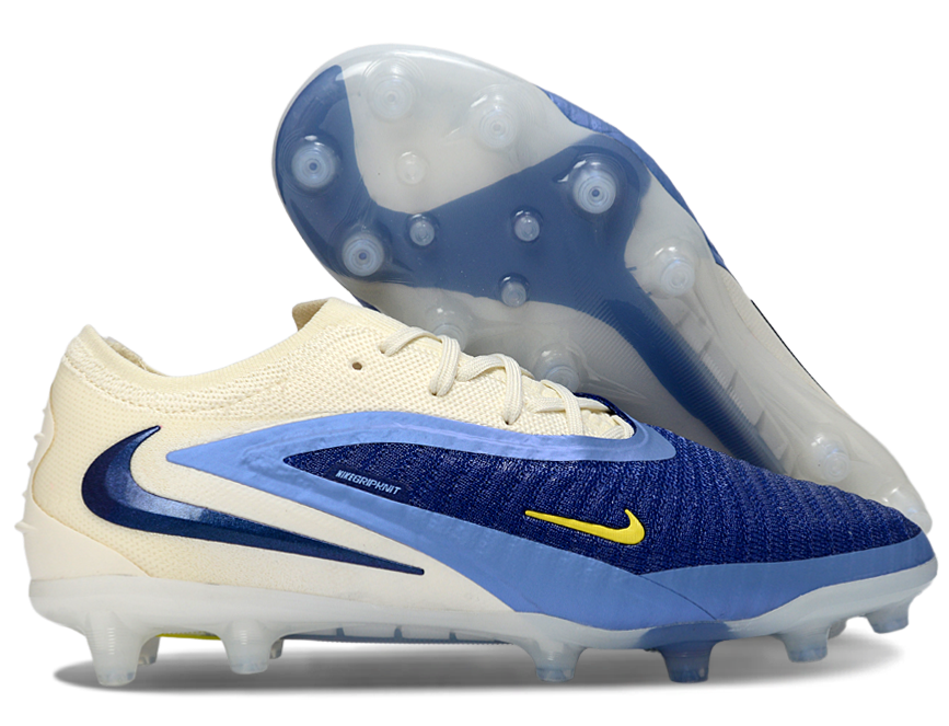 Phantom GX III Elite Low-Top with Double-Layer Waterproof Fishnet Full Knit AG Soccer Shoes - Royal Blue/Light Blue/White/Black