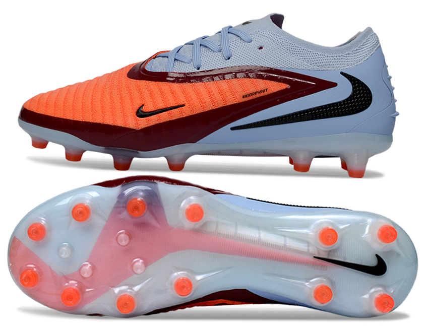 Phantom GX III Elite Low-Top with Double-Layer Waterproof Fishnet Full Knit AG Soccer Shoes - Royal Tint/Bright Crimson/Black