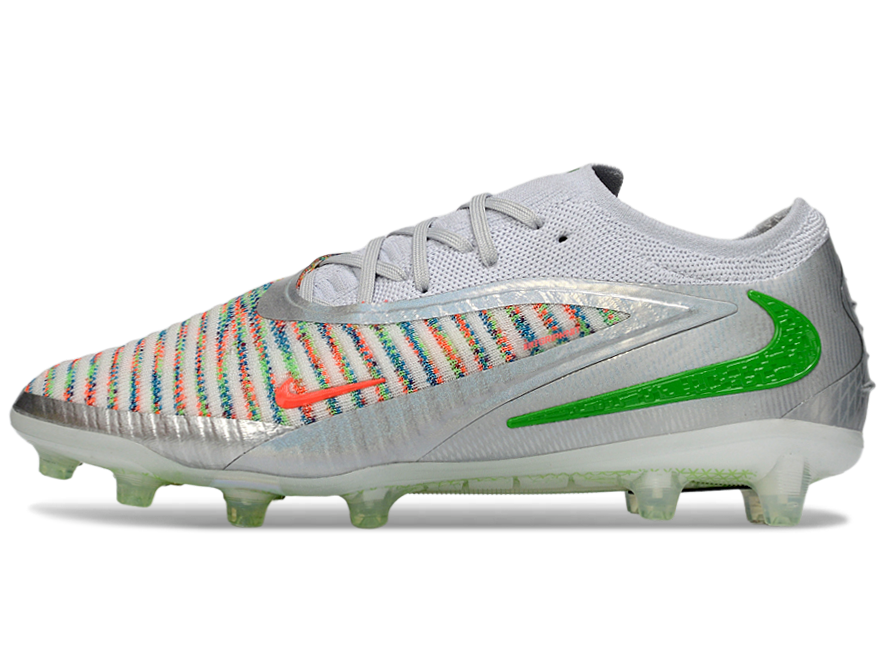 Phantom GX III Elite Low-Top with Double-Layer Waterproof Fishnet Full Knit AG Soccer Shoes - Silver/Multicolor