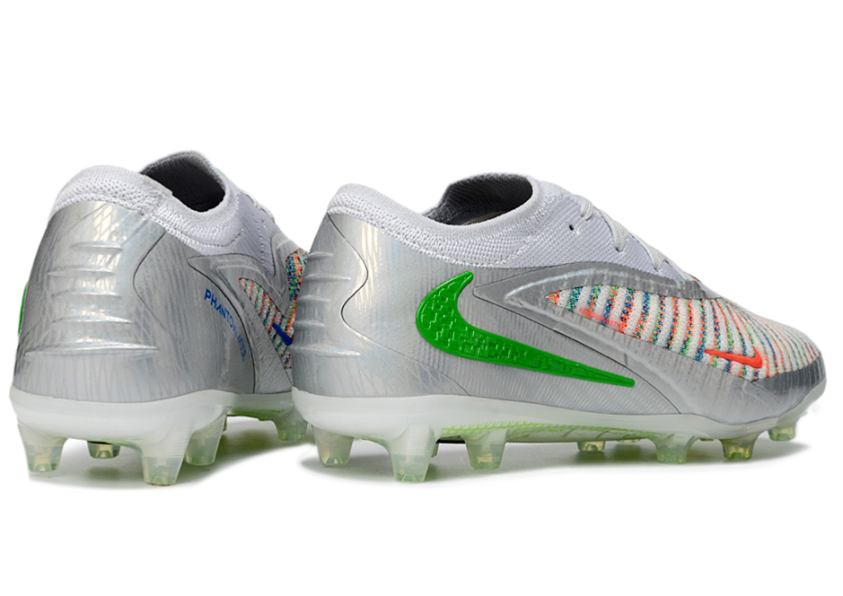 Phantom GX III Elite Low-Top with Double-Layer Waterproof Fishnet Full Knit AG Soccer Shoes - Silver/Multicolor