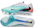 Phantom GX III Elite Low-Top with Double-Layer Waterproof Fishnet Full Knit AG Soccer Shoes - White/Pistachio Frost/Hyper Orange