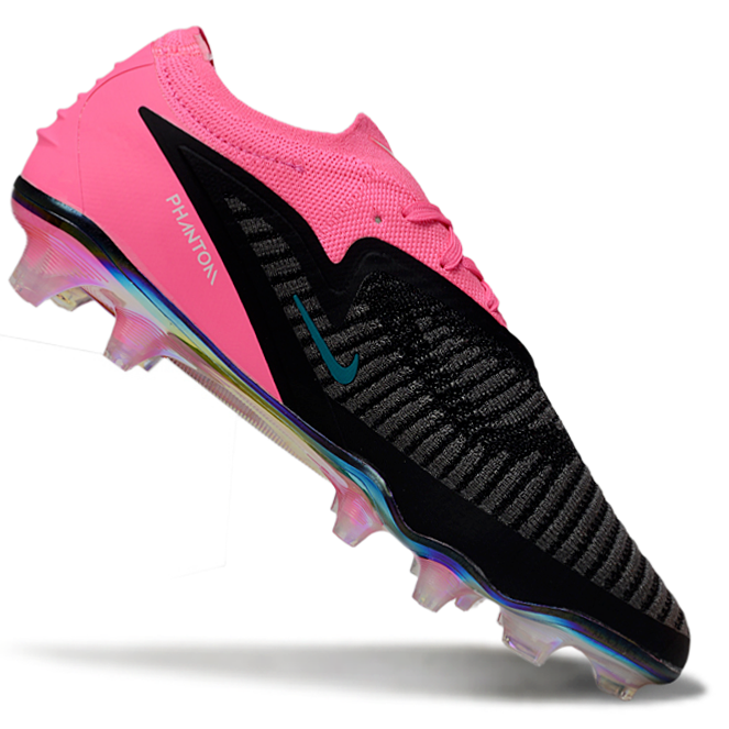 Phantom GX III Elite Low-Top with Double-Layer Waterproof Fishnet Full Knit FG Soccer Shoes - Black/Hyper Pink