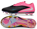 Phantom GX III Elite Low-Top with Double-Layer Waterproof Fishnet Full Knit FG Soccer Shoes - Black/Hyper Pink