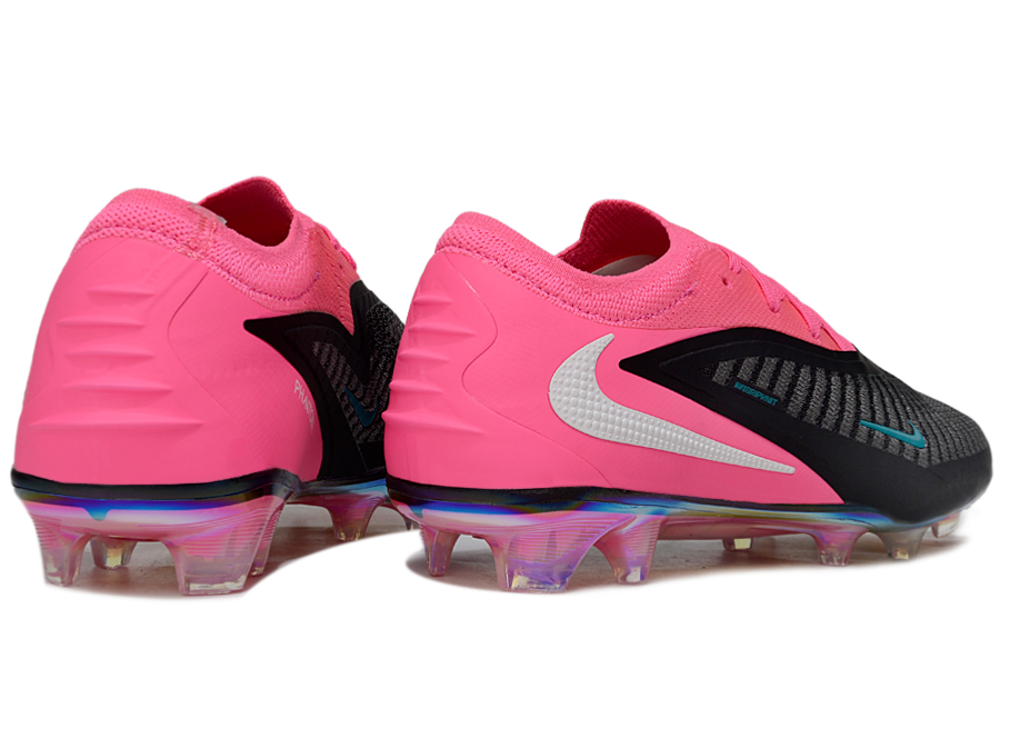 Phantom GX III Elite Low-Top with Double-Layer Waterproof Fishnet Full Knit FG Soccer Shoes - Black/Hyper Pink