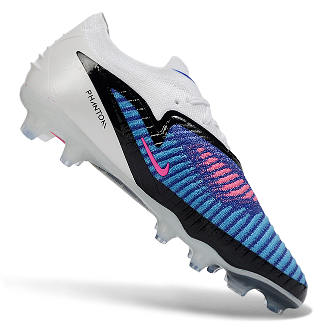 Phantom GX III Elite Low-Top with Double-Layer Waterproof Fishnet Full Knit FG Soccer Shoes - Blue/White/Black/Pink