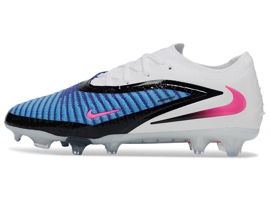 Phantom GX III Elite Low-Top with Double-Layer Waterproof Fishnet Full Knit FG Soccer Shoes - Blue/White/Black/Pink