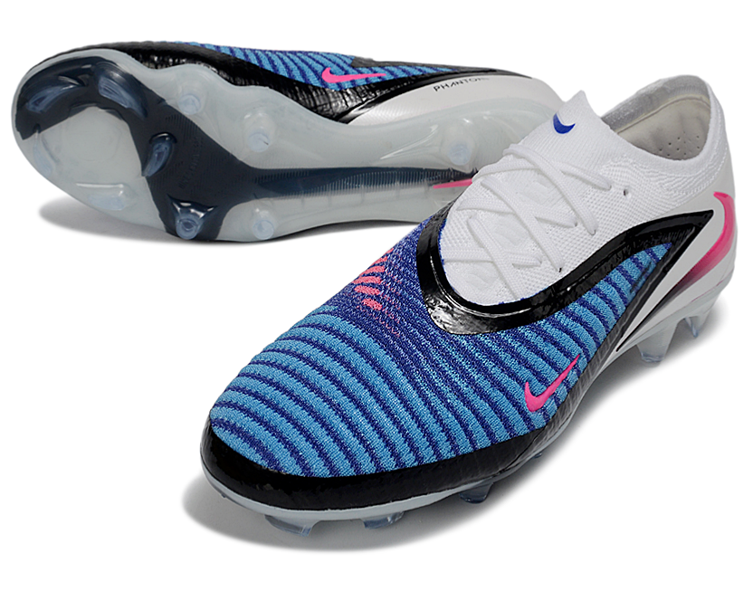 Phantom GX III Elite Low-Top with Double-Layer Waterproof Fishnet Full Knit FG Soccer Shoes - Blue/White/Black/Pink