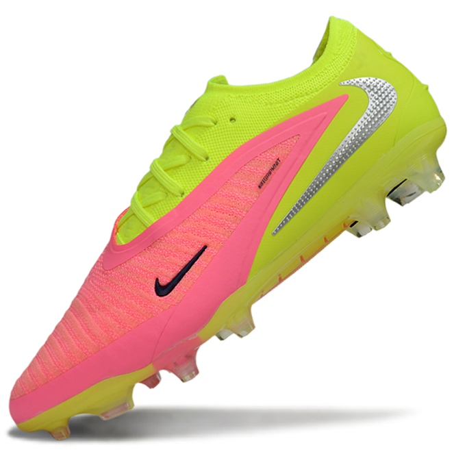Phantom GX III Elite Low-Top with Double-Layer Waterproof Fishnet Full Knit FG Soccer Shoes - Lime Green/Pink/Blue