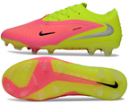 Phantom GX III Elite Low-Top with Double-Layer Waterproof Fishnet Full Knit FG Soccer Shoes - Lime Green/Pink/Blue