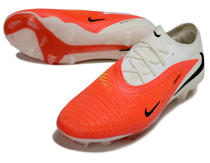 Phantom GX III Elite Low-Top with Double-Layer Waterproof Fishnet Full Knit FG Soccer Shoes - Orange/White/Black