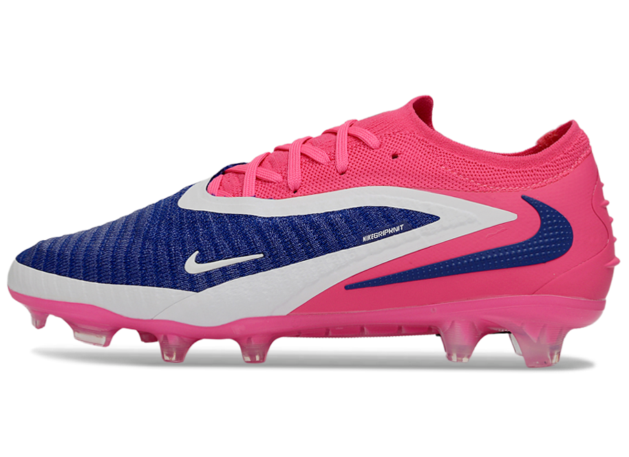Phantom GX III Elite Low-Top with Double-Layer Waterproof Fishnet Full Knit FG Soccer Shoes - Racer Blue/Pink Blast/White