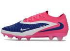 Phantom GX III Elite Low-Top with Double-Layer Waterproof Fishnet Full Knit FG Soccer Shoes - Racer Blue/Pink Blast/White