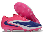 Phantom GX III Elite Low-Top with Double-Layer Waterproof Fishnet Full Knit FG Soccer Shoes - Racer Blue/Pink Blast/White