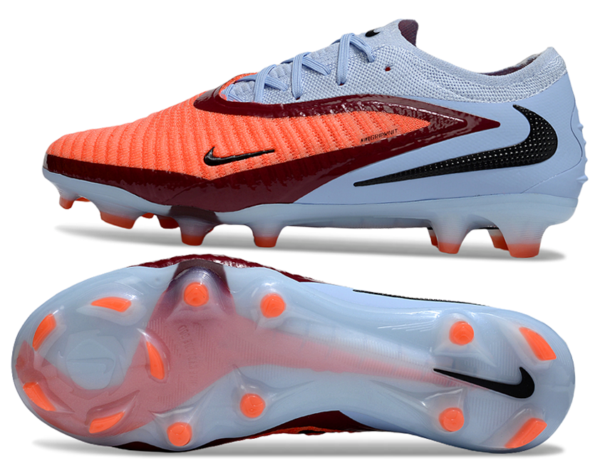 Phantom GX III Elite Low-Top with Double-Layer Waterproof Fishnet Full Knit FG Soccer Shoes - Royal Tint/Bright Crimson/Black