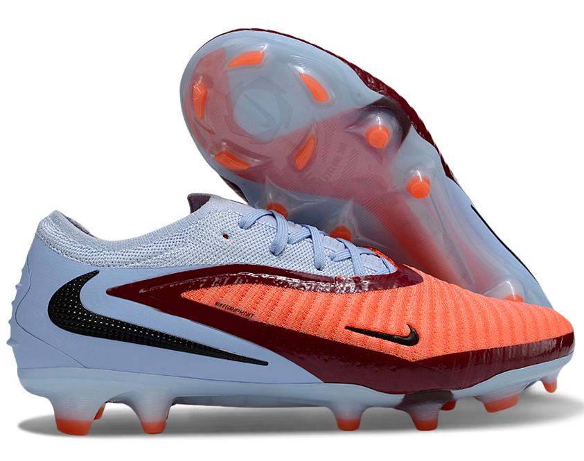 Phantom GX III Elite Low-Top with Double-Layer Waterproof Fishnet Full Knit FG Soccer Shoes - Royal Tint/Bright Crimson/Black