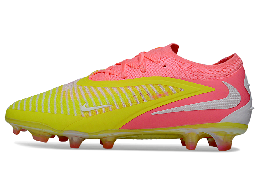 Phantom GX III Elite Low-Top with Double-Layer Waterproof Fishnet Full Knit FG Soccer Shoes - Yellow/Pink/White