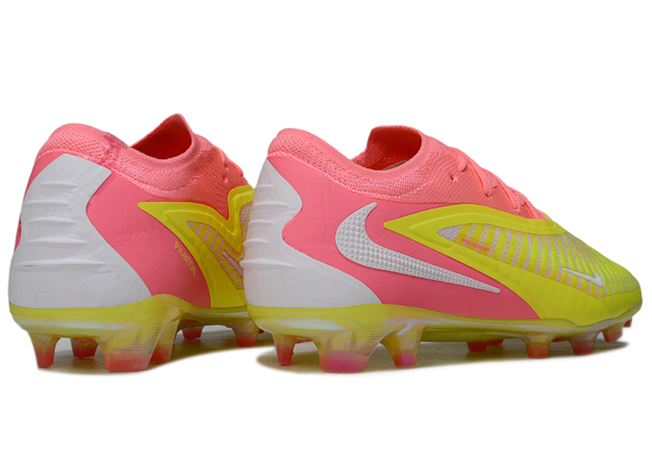 Phantom GX III Elite Low-Top with Double-Layer Waterproof Fishnet Full Knit FG Soccer Shoes - Yellow/Pink/White