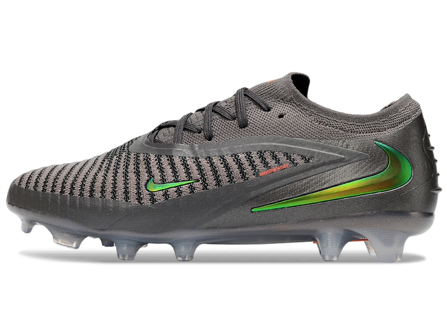 Phantom GX III Elite Low-Top with Laser-Plated Double-Layer Waterproof Fish Silk Knit FG Soccer Shoes - Grey/Black/Green