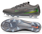 Phantom GX III Elite Low-Top with Laser-Plated Double-Layer Waterproof Fish Silk Knit FG Soccer Shoes - Grey/Black/Green