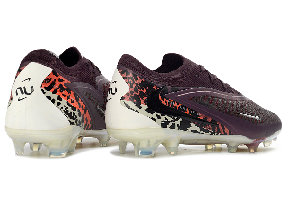 Phantom GX III Elite Low-Top with Powder Coated Double-Layer Waterproof Fish Silk All-Knit FG Soccer Shoes - Dark Red/White