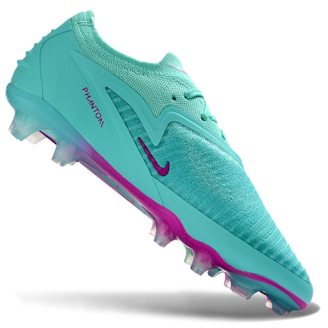 Phantom GX III Elite Low-Top with Powder Coated Double-Layer Waterproof Fish Silk All-Knit FG Soccer Shoes - Jade/Pink