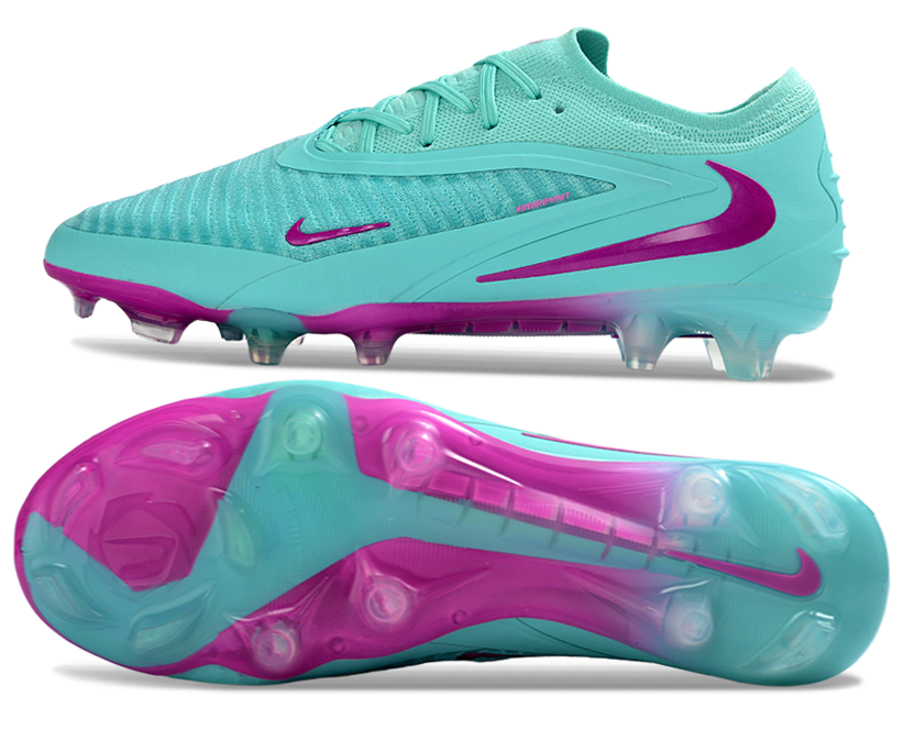 Phantom GX III Elite Low-Top with Powder Coated Double-Layer Waterproof Fish Silk All-Knit FG Soccer Shoes - Jade/Pink