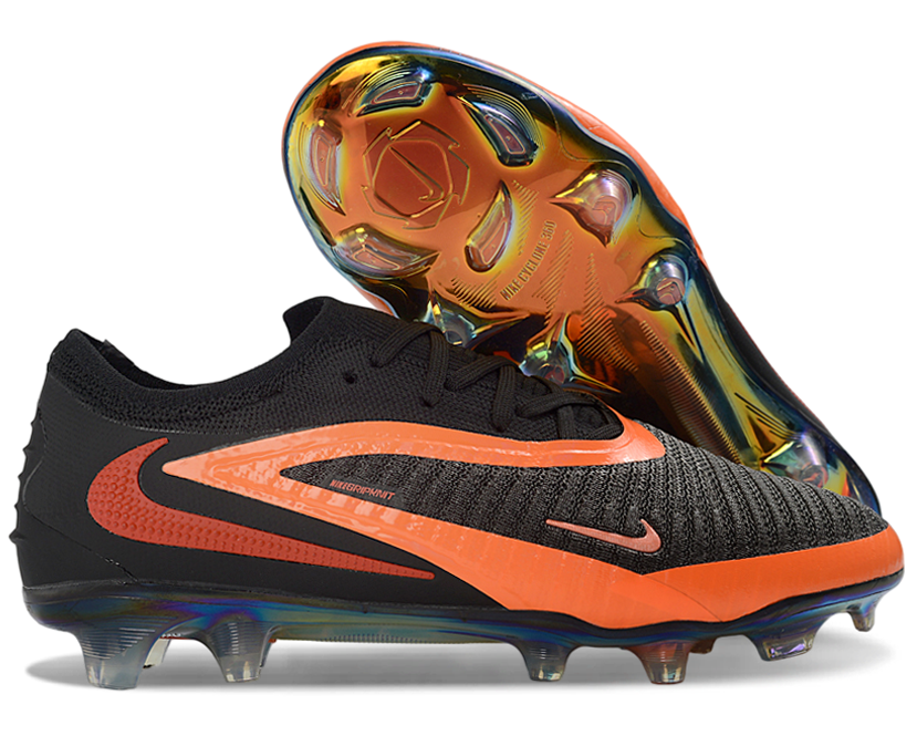 Phantom GX III Elite Low-Top with Powder Coated Double-Layer Waterproof Fish Silk All-Knit FG Soccer Shoes - Orange/Black