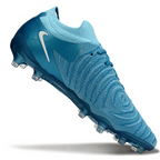 Phantom Luna Elite NU Low-Top Super A Men's Full Knit Waterproof AG Soccer Shoes - Blue Fury/White