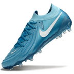 Phantom Luna Elite NU Low-Top Super A Men's Full Knit Waterproof AG Soccer Shoes - Blue Fury/White