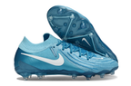 Phantom Luna Elite NU Low-Top Super A Men's Full Knit Waterproof AG Soccer Shoes - Blue Fury/White