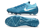 Phantom Luna Elite NU Low-Top Super A Men's Full Knit Waterproof AG Soccer Shoes - Blue Fury/White