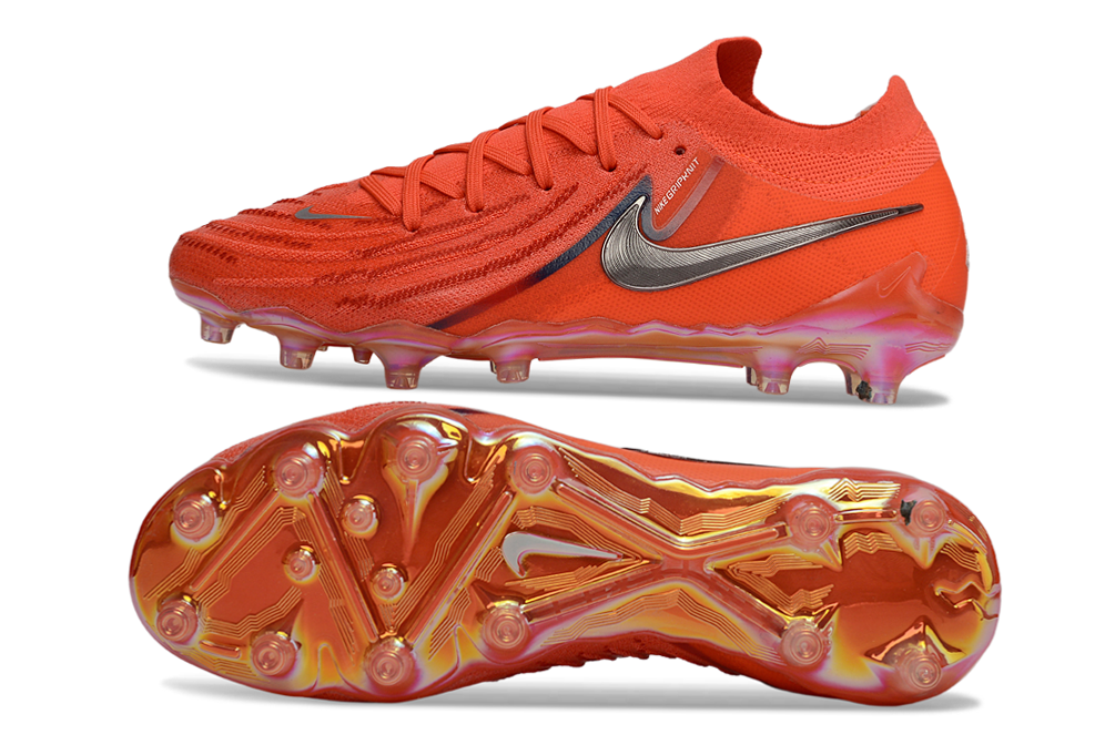 Phantom Luna Elite NU Low-Top Super A Men's Full Knit Waterproof AG Soccer Shoes - Bright Crimson