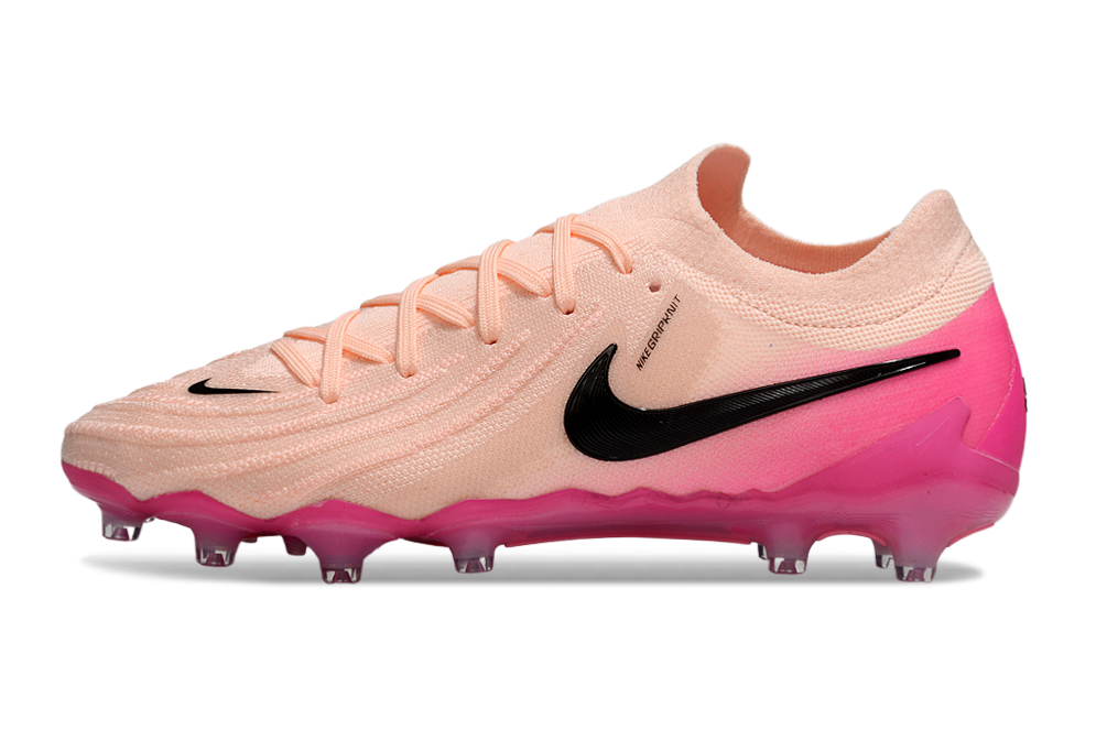 Phantom Luna Elite NU Low-Top Super A Men's Full Knit Waterproof AG Soccer Shoes - Crimson Tint/Black/Pink Blast