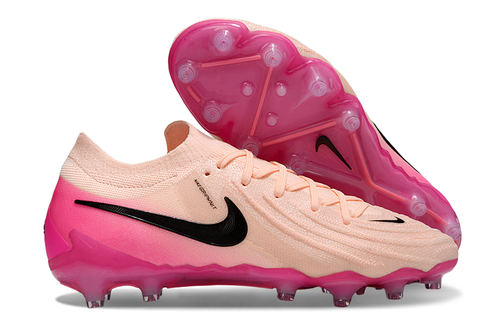 Phantom Luna Elite NU Low-Top Super A Men's Full Knit Waterproof AG Soccer Shoes - Crimson Tint/Black/Pink Blast