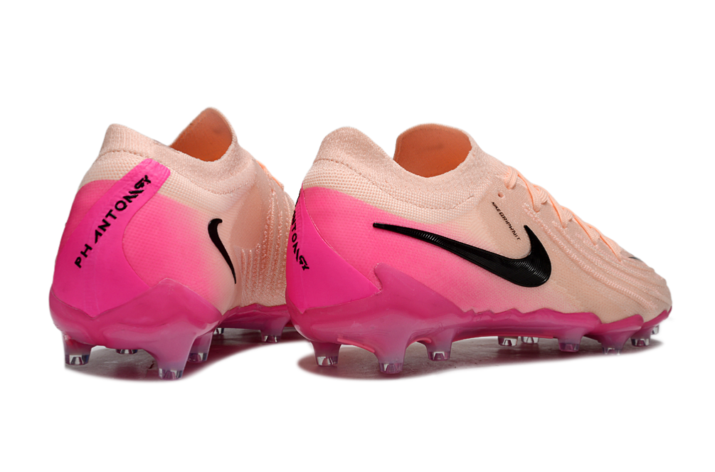 Phantom Luna Elite NU Low-Top Super A Men's Full Knit Waterproof AG Soccer Shoes - Crimson Tint/Black/Pink Blast