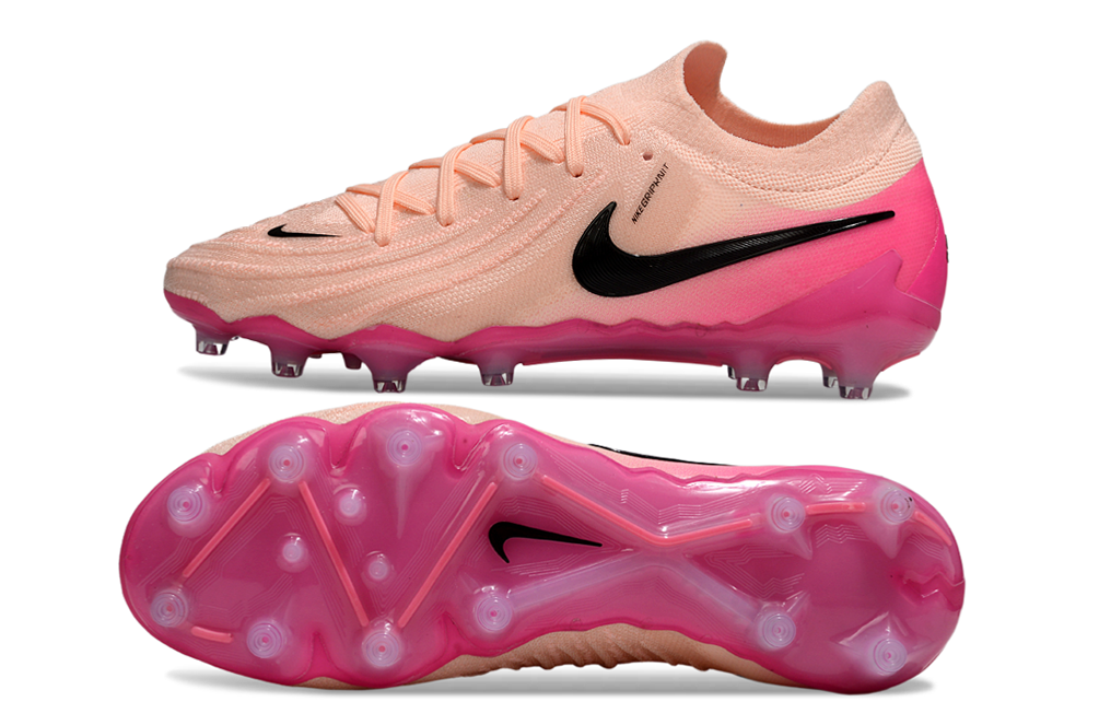 Phantom Luna Elite NU Low-Top Super A Men's Full Knit Waterproof AG Soccer Shoes - Crimson Tint/Black/Pink Blast