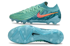 Phantom Luna Elite NU Low-Top Super A Men's Full Knit Waterproof AG Soccer Shoes - Green Glow/Black/Orange