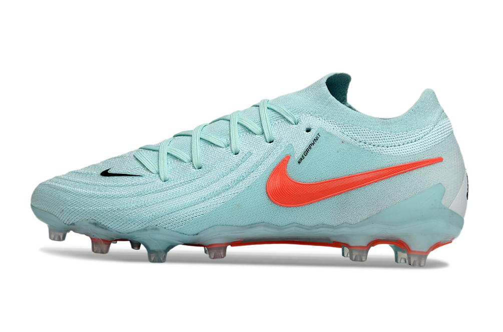 Phantom Luna Elite NU Low-Top Super A Men's Full Knit Waterproof AG Soccer Shoes - Mint/Atomic Red/Off Noir