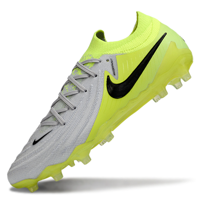 Phantom Luna Elite NU Low-Top Super A Men's Full Knit Waterproof AG Soccer Shoes - Neon Yellow/Silver/Black